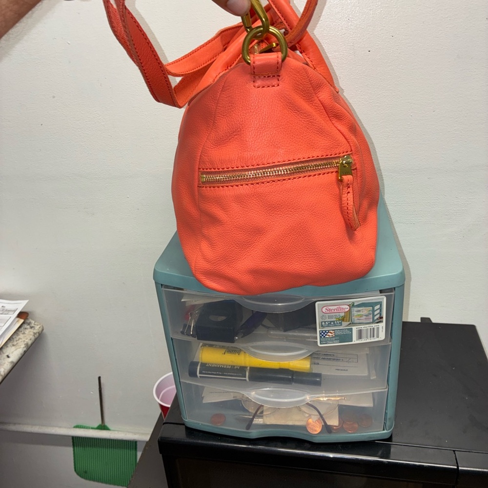 NWOT Fossil Erin satchel in watermelon pink leather - Picture 10 of 11